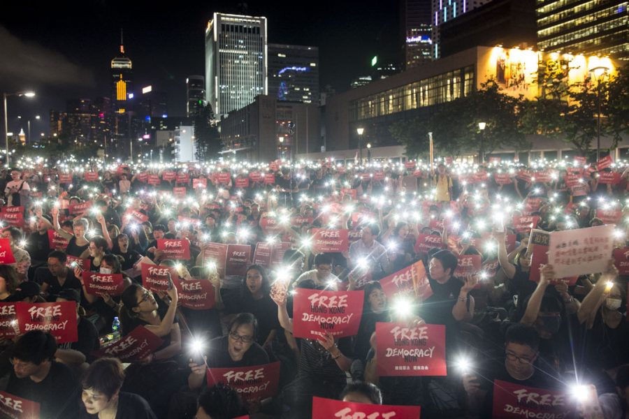 Protestors rally at Hong Kong on June 26 to protest the extradition bill.