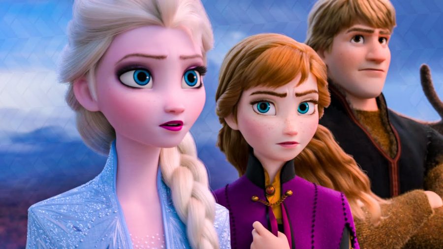 (Left to Right )Elsa, Anna, Kristoff & Sven take in the enchanted forest.