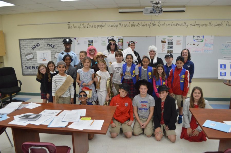 Elementary Students, as well as students in the OKeefe Pre-Law program put on the 2020 Elementary Mock Trial of Jack and the Beanstalk. (Photo Credit: Tina Tutwiler)