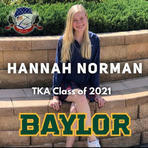 Hannah Normans acceptance post to Baylor on TKAs Instagram. (Photo Credit: Robin Carrier)