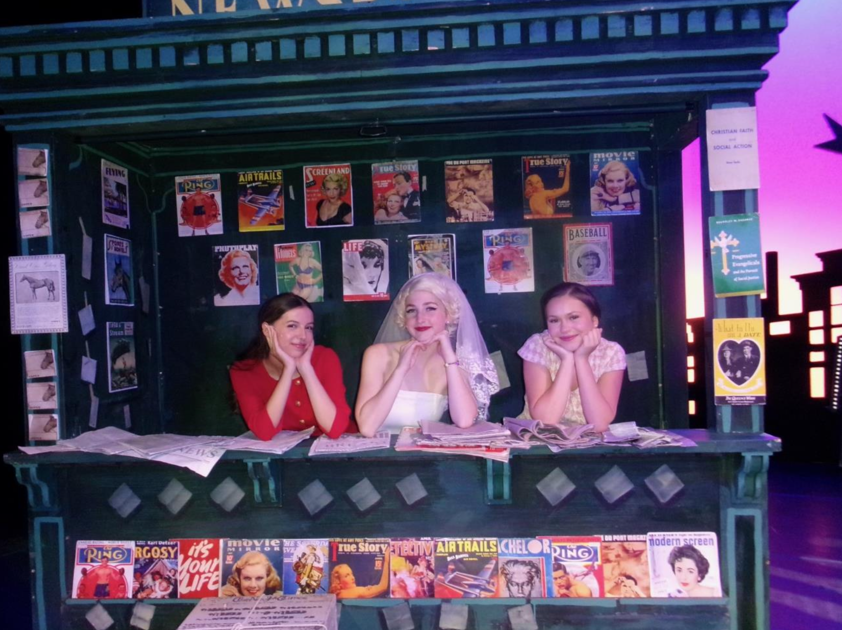 Seniors Tessa Katsaros, Lauren Karuzas, and Madison Anderer on closing night.